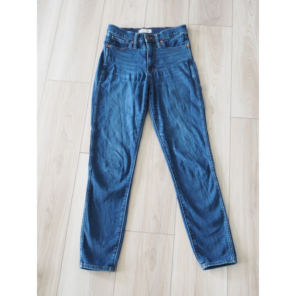 Madewell 10 High-Rise Skinny Indigo Blue Jeans Minimalist 25 Good Stretch Denim